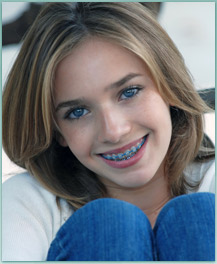 smiling girl with braces